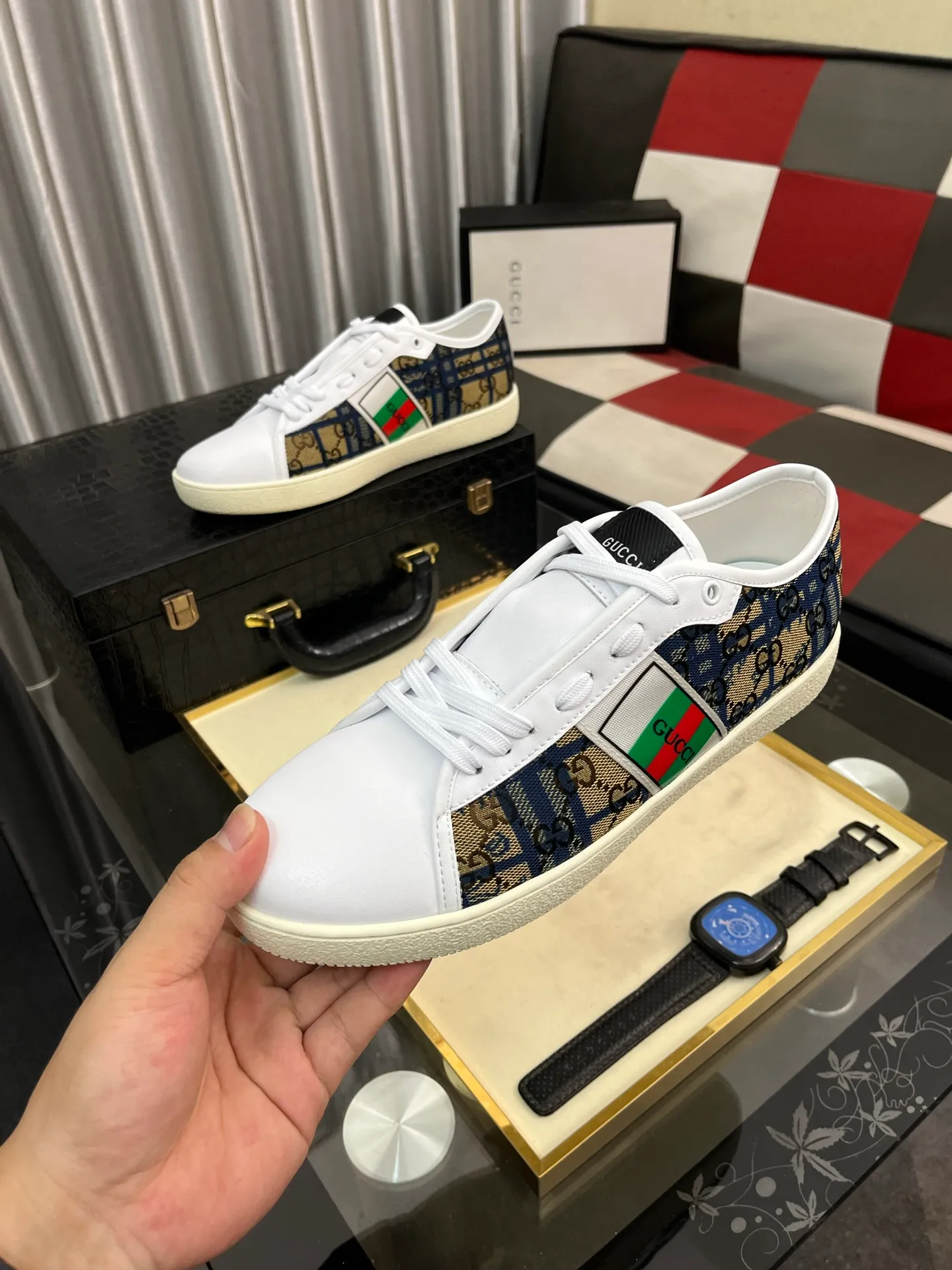 Men's Men's Shoes💰400⌚️⌚️" GUCCI" New official website • Same style, latest • hot style casual shoes, top brand [seduce] luxury ~ purchasing agency, top ~ quality. Products sold at the counter [strong] Original embossed calfskin fabric ➕ Comfortable sheepskin lining, code number: 38-443️⃣colors available